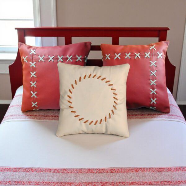 Genuine Leather 2 set Pillow Cushion 16x16 | Handcrafted Decorative Cushion | Insert Not Included | Designed by Fancy Genuine Leather - Image 2