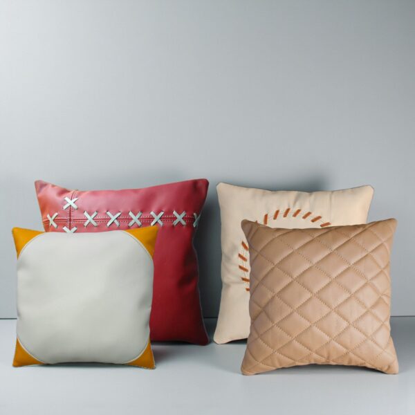 Genuine Leather 2 set Pillow Cushion 16x16 | Handcrafted Decorative Cushion | Insert Not Included | Designed by Fancy Genuine Leather - Image 6