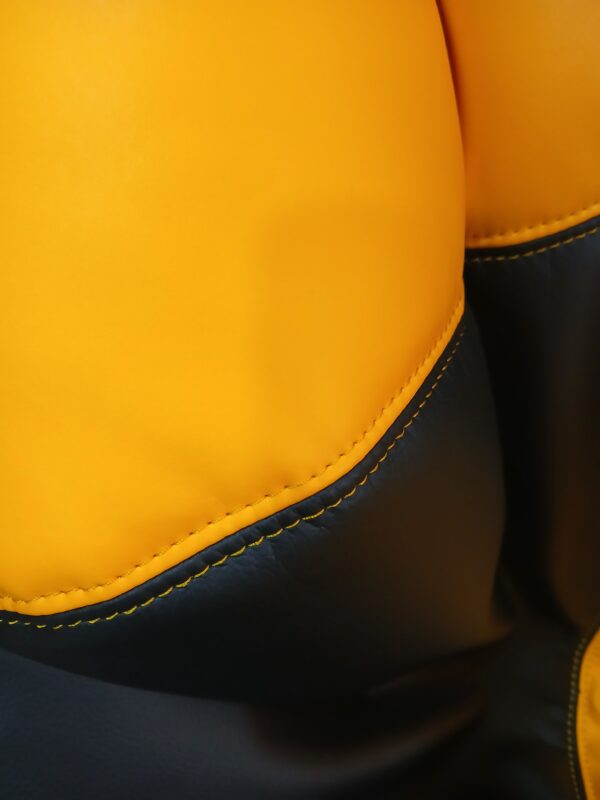 Yellow & Black Modern Bean Bag Cover in Synthetic Leather for Luxurious Decor & comfort Seating by FANCY GENUINE LEATHER (Cover Only) - Image 6