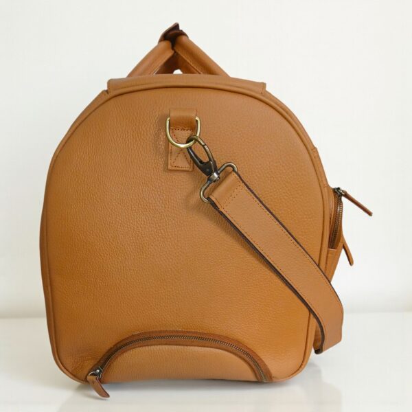 Genuine Leather Travel Trolley Duffel Bag – 22" Rolling Luggage with Multi Pockets - Image 13