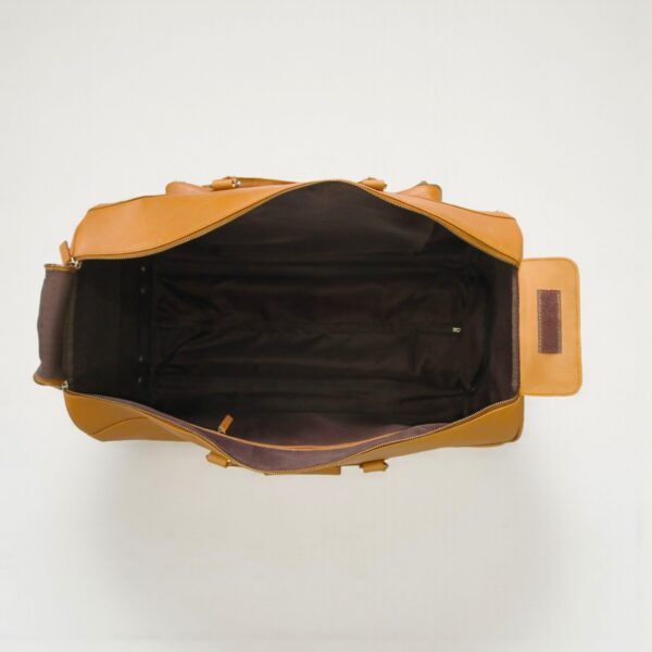 Genuine Leather Travel Trolley Duffel Bag – 22" Rolling Luggage with Multi Pockets - Image 12