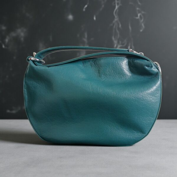 Orange Genuine Leather Half Moon Shoulder Bag – Stylish Women’s Handbag - Image 8