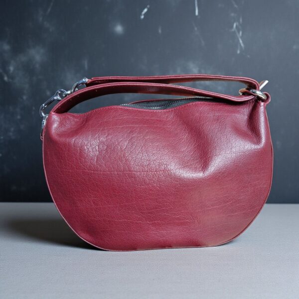 Orange Genuine Leather Half Moon Shoulder Bag – Stylish Women’s Handbag - Image 11