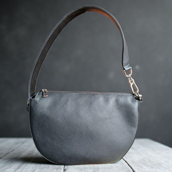 Orange Genuine Leather Half Moon Shoulder Bag – Stylish Women’s Handbag - Image 7