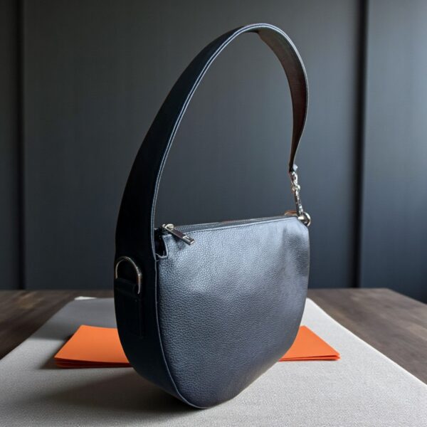 Orange Genuine Leather Half Moon Shoulder Bag – Stylish Women’s Handbag - Image 12