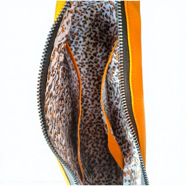 Orange Genuine Leather Half Moon Shoulder Bag – Stylish Women’s Handbag - Image 13