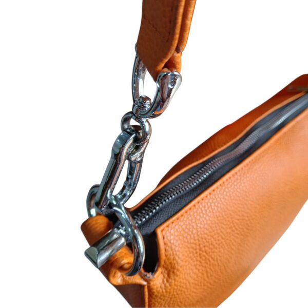 Orange Genuine Leather Half Moon Shoulder Bag – Stylish Women’s Handbag - Image 15