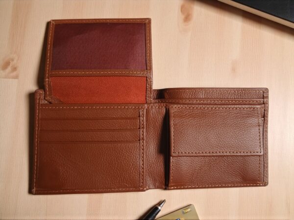 Men’s Genuine Leather Brown Wallet & Card Slots with photo pocket & Hidden Pockets Copy - Image 3