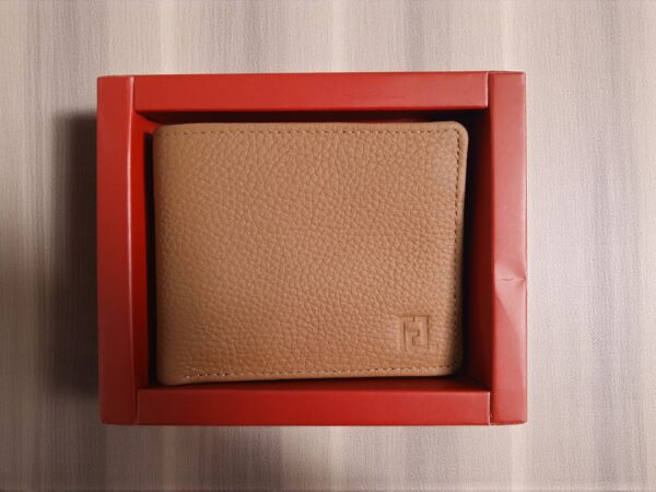 Men’s Genuine Leather Camel Brown & Card Slots Wallet with photo pocket & Hidden Pockets - Image 2